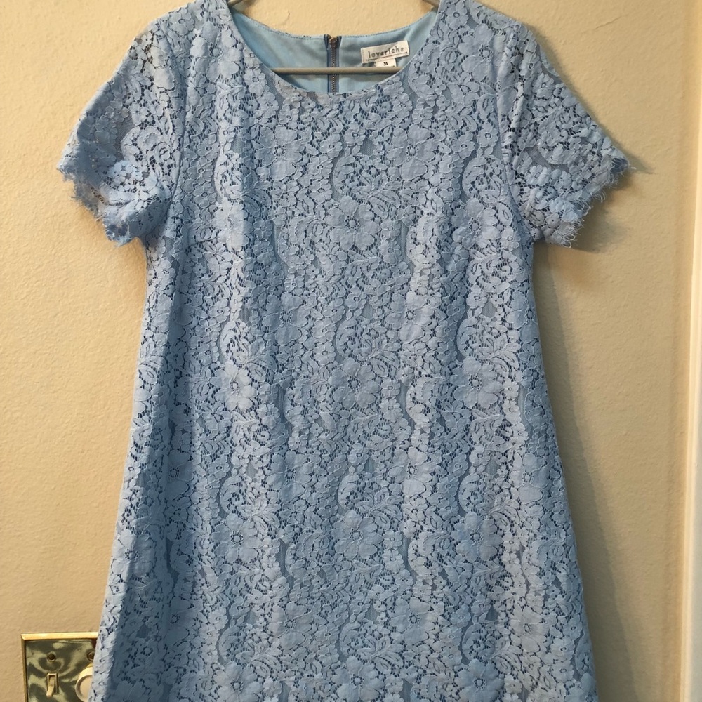 Blue lace dress